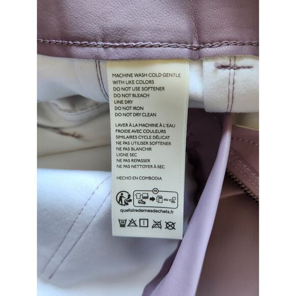 NWT Maeve The Colette Cropped Faux-Leather Wide-Leg Pants Sz 29 Lilac #7B501 - Picture 11 of 12